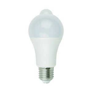 Лампа светодиодная с датчиком движения и освещенности E27 Uniel Smart 200-250 В 12 Вт груша матовая 900 лм, белый свет