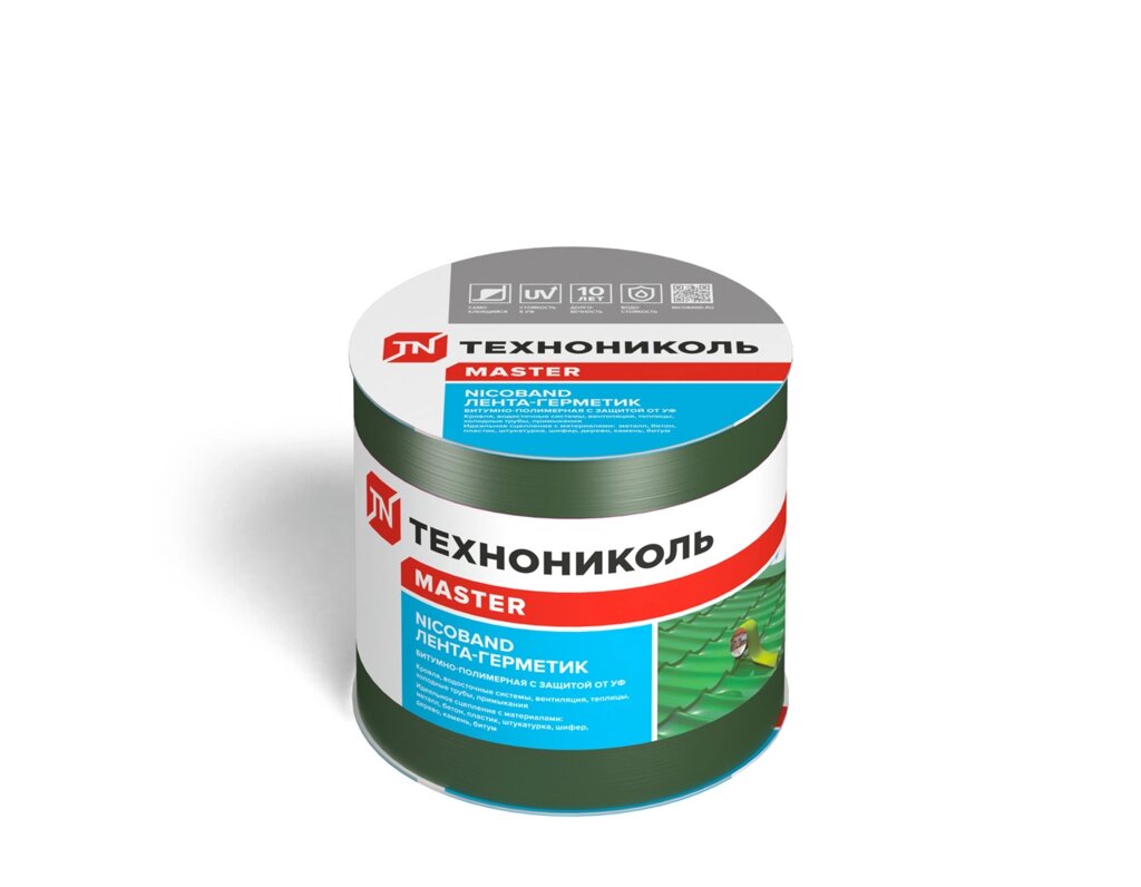 Лента-герметик Никобенд, 3х0,1 м, цвет зелёный от компании ИП Фомичев - фото 1