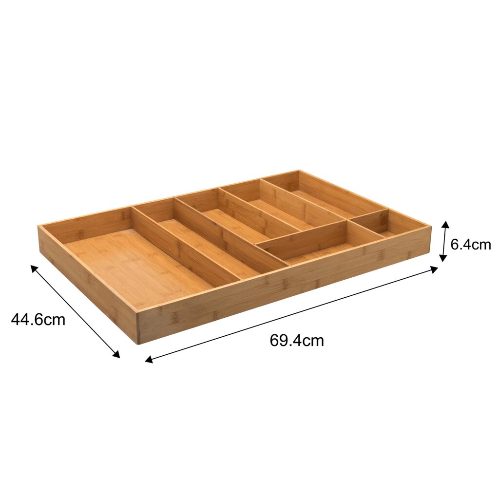 Лоток для столовых приборов 7 отсеков Delinia 44.6x29.4x6.4 см бамбук цвет бежевый от компании ИП Фомичев - фото 1