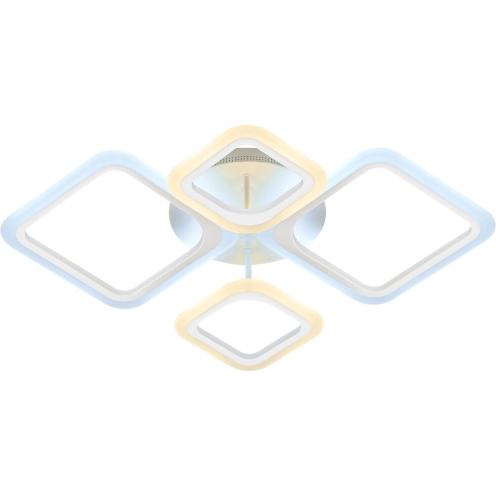 Люстра потолочная светодиодная Ritter квадратная с пультом управления 29,5 м? регулируемый белый свет цвет белый от компании ИП Фомичев - фото 1