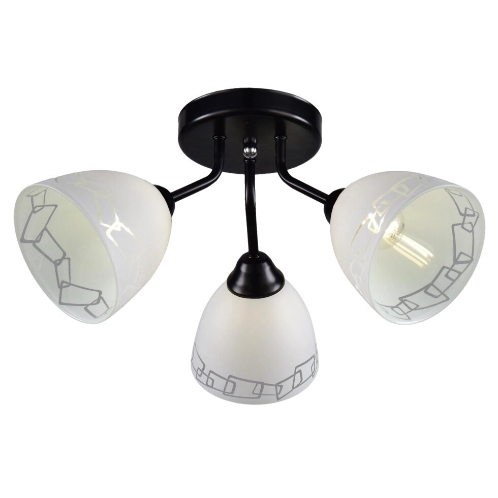 Люстра потолочная Вьюнок КС30091/3C, 3 лампы, 9 м?, цвет чёрный от компании ИП Фомичев - фото 1