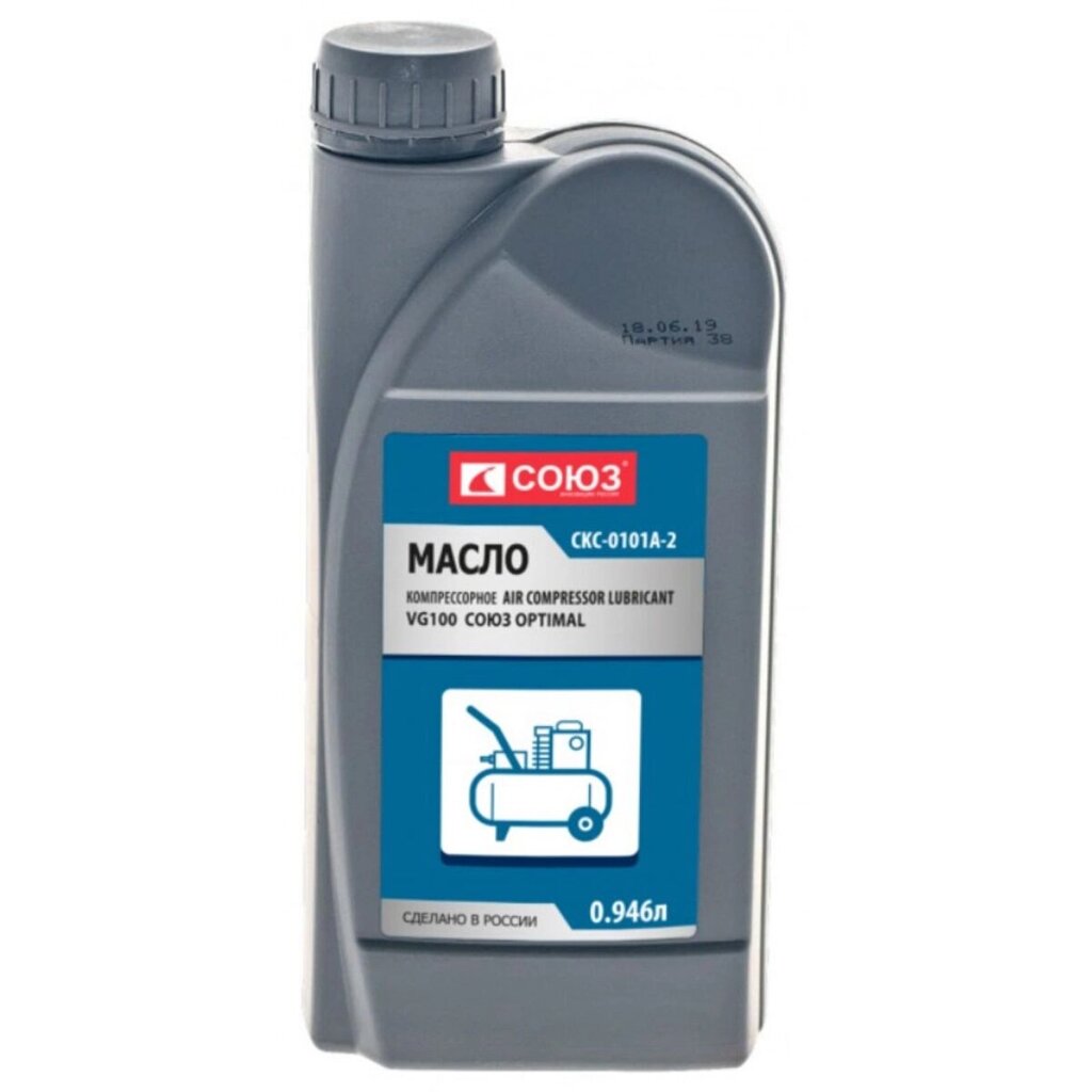 Масло СОЮЗ OPTIMAL компрессорное AIR COMPRESSOR LUBRICANT, VG100, 0.946 л СКС-0101А-2 от компании ИП Фомичев - фото 1