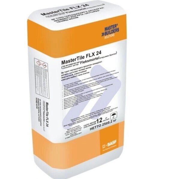 MBS MasterTile FLX 24 (Flexmortel) клей для кафеля серый 25кг от компании ИП Фомичев - фото 1