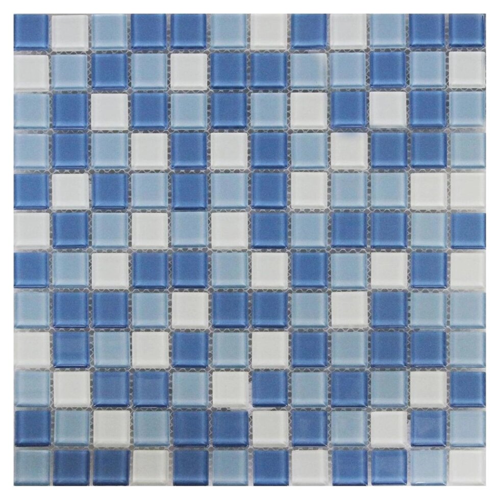 Мозаика Artens Shaker 30х30 см, стекло, цвет белый/голубой от компании ИП Фомичев - фото 1