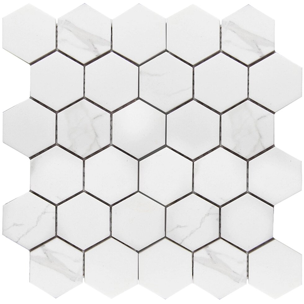 Мозаика керамическая StarMosaic Homework Hexagon Carrara Matt 27.1x28.2 см цвет серый от компании ИП Фомичев - фото 1