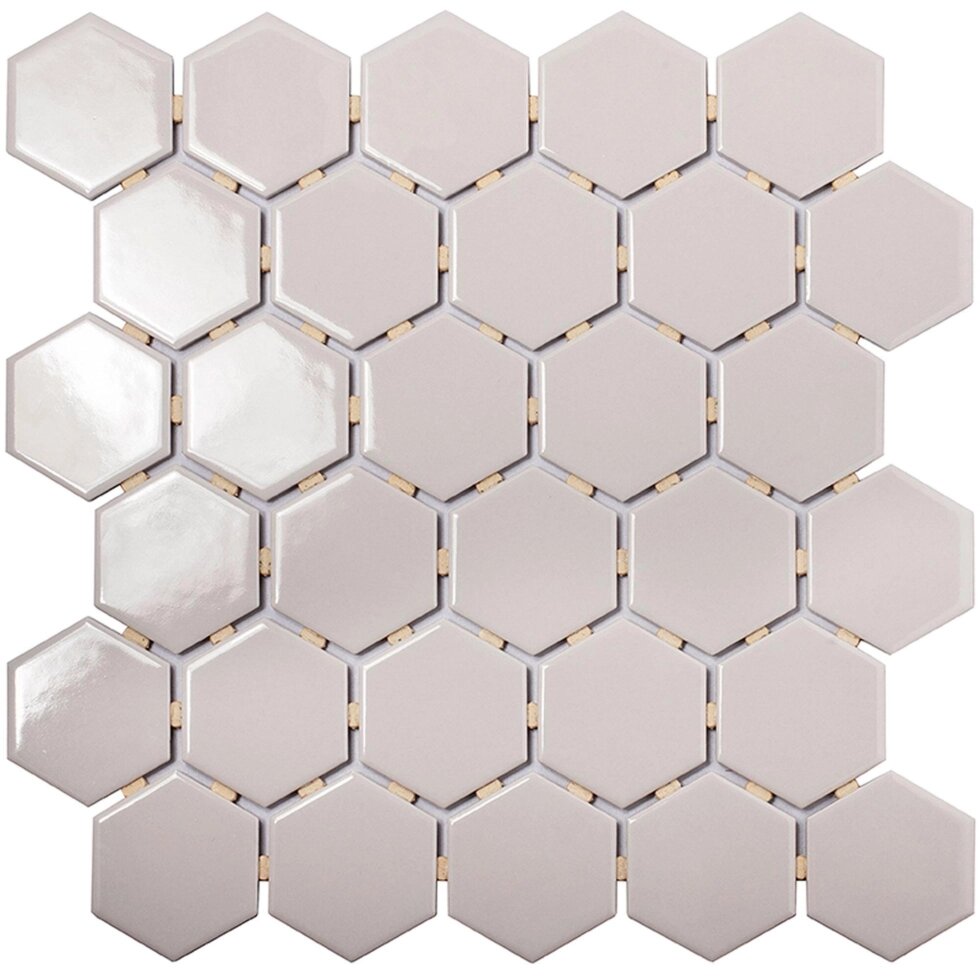 Мозаика керамическая StarMosaic Homework Hexagon Grey Glossy 27.1x28.2 см цвет серый от компании ИП Фомичев - фото 1