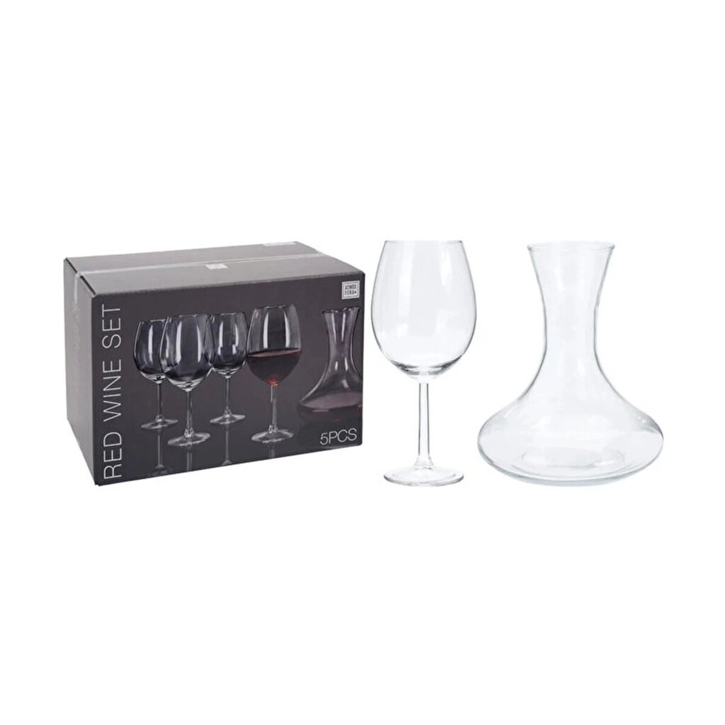 Набор бокалов для вина 580 мл 4 шт с декантером хрусталь VER000572 К от компании ИП Фомичев - фото 1