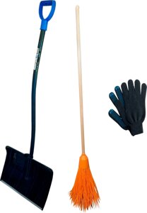 Набор для уборки снега, лопата метла и перчатки № 3