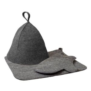 Набор Hot Pot из трех предметов (шапка. коврик, рукавица) серый 41184