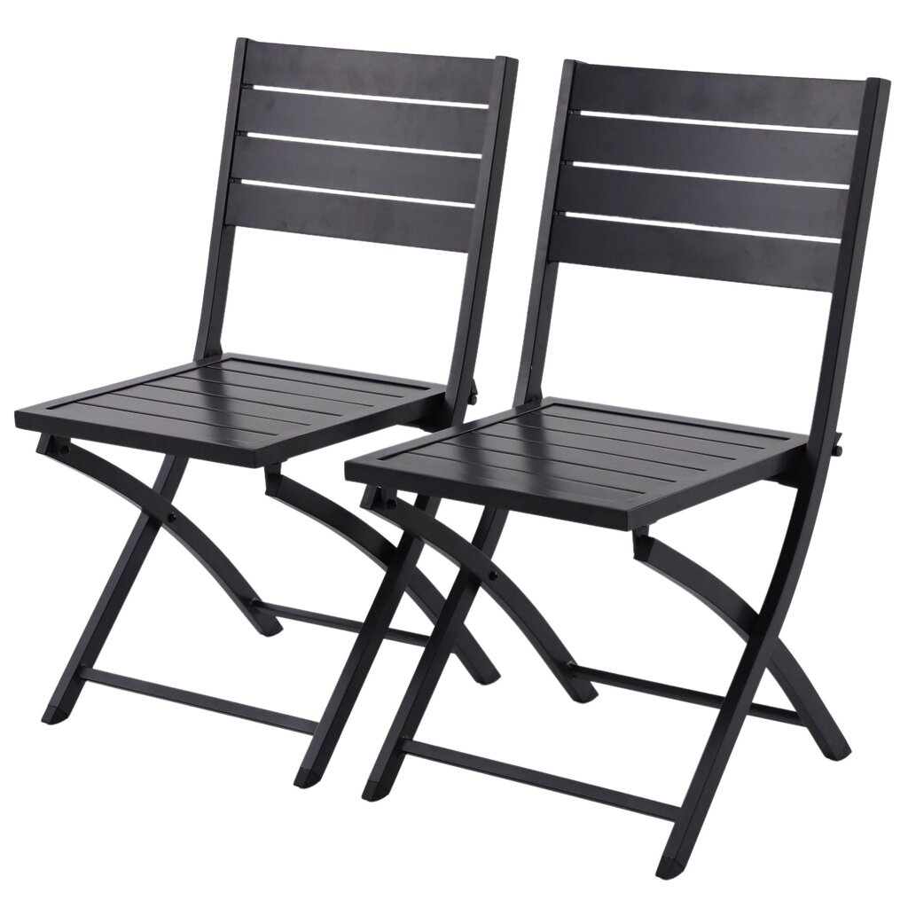 Набор из 2-х стульев складных Naterial Xara 55x86x46 см алюминий цвет темно-серый от компании ИП Фомичев - фото 1
