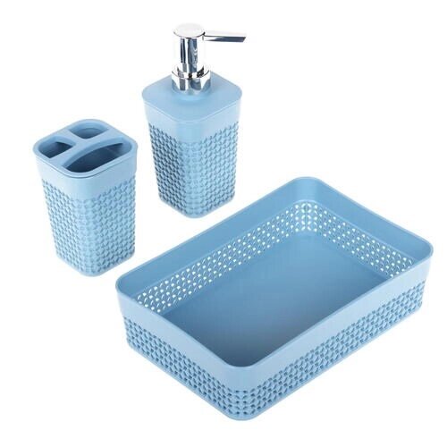 Набор PLAST TEAM OSLO Mini для ванной комнаты 3 предмета, туманно-голубой PT1338ТГ-9 от компании ИП Фомичев - фото 1