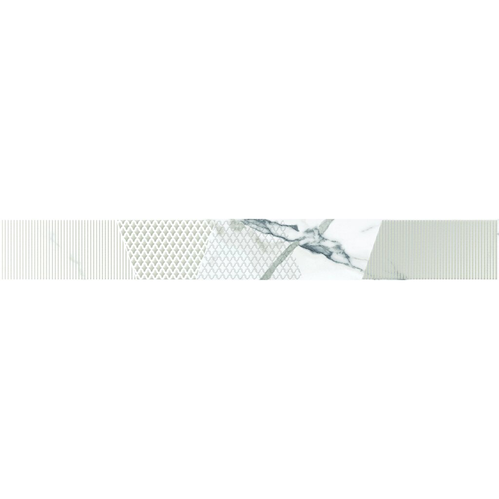 Настенный бордюр Kerlife Arabescato Bianco 7.5x63 см цвет белый-серый от компании ИП Фомичев - фото 1