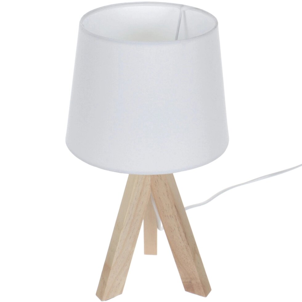 Настольная лампа Inspire Belle-Ile 1xE14x40 Вт, дерево/ткань, цвет белый от компании ИП Фомичев - фото 1