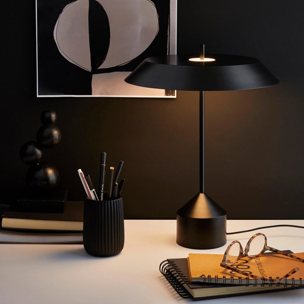 Настольная лампа светодиодная Inspire Gina, теплый белый свет, цвет черный от компании ИП Фомичев - фото 1