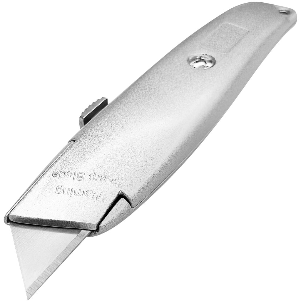 Нож строительный Vertextools 0044-18-58 алюминиевый корпус трапециевидное лезвие 18 мм от компании ИП Фомичев - фото 1