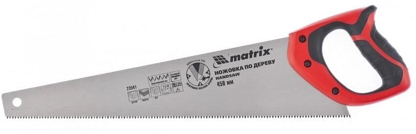 Ножовка по дереву MATRIX 7-8 TPI, зуб 3D, каленый зуб, 2-х комп. рук-ка, 450мм 23541 от компании ИП Фомичев - фото 1