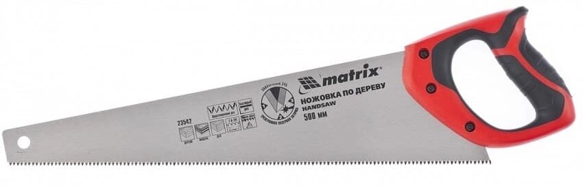 Ножовка по дереву MATRIX 7-8 TPI, зуб 3D, каленый зуб, 2-х комп. рук-ка, 500мм 23542 от компании ИП Фомичев - фото 1
