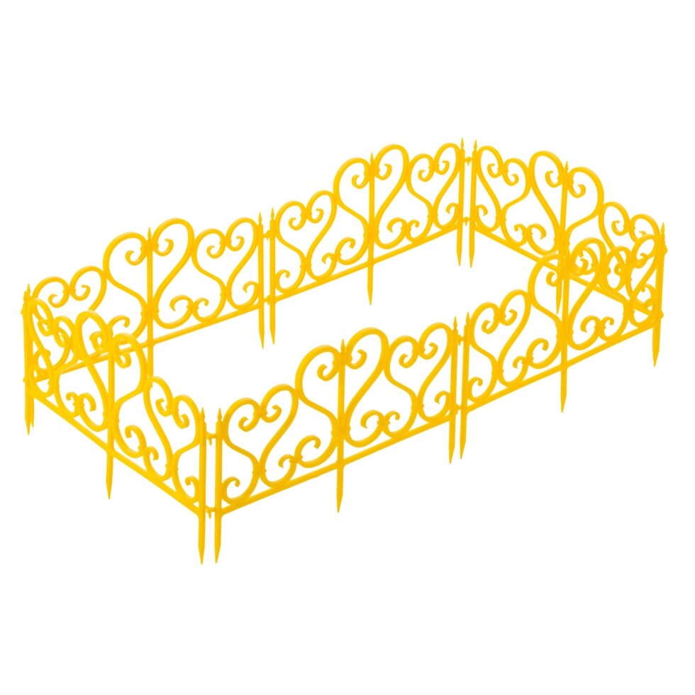 Ограждение садовое декоративное «Ажурное» цвет жёлтый от компании ИП Фомичев - фото 1
