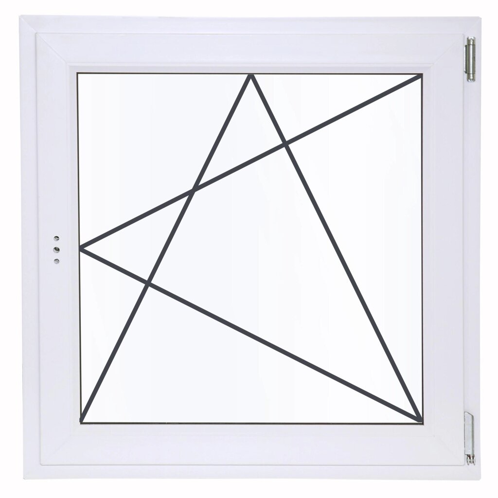 Окно пластиковое ПВХ Deceuninck одностворчатое 870х900 мм (ВхШ) правое поворотно-откидное однокамерный стеклопакет белое от компании ИП Фомичев - фото 1