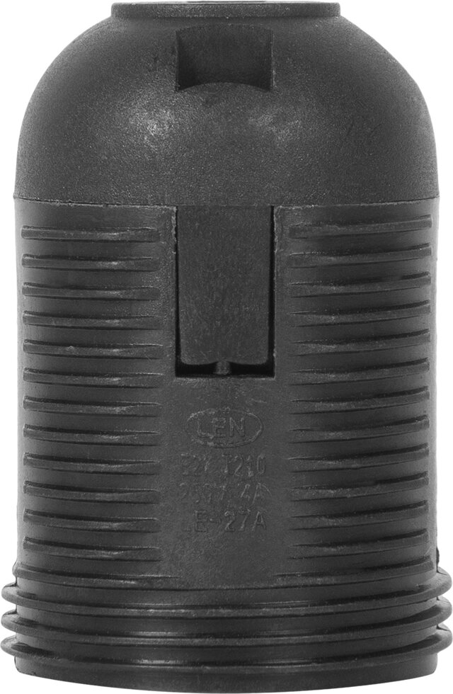 Патрон-полувинт пластиковый Oxion E27 цвет чёрный от компании ИП Фомичев - фото 1