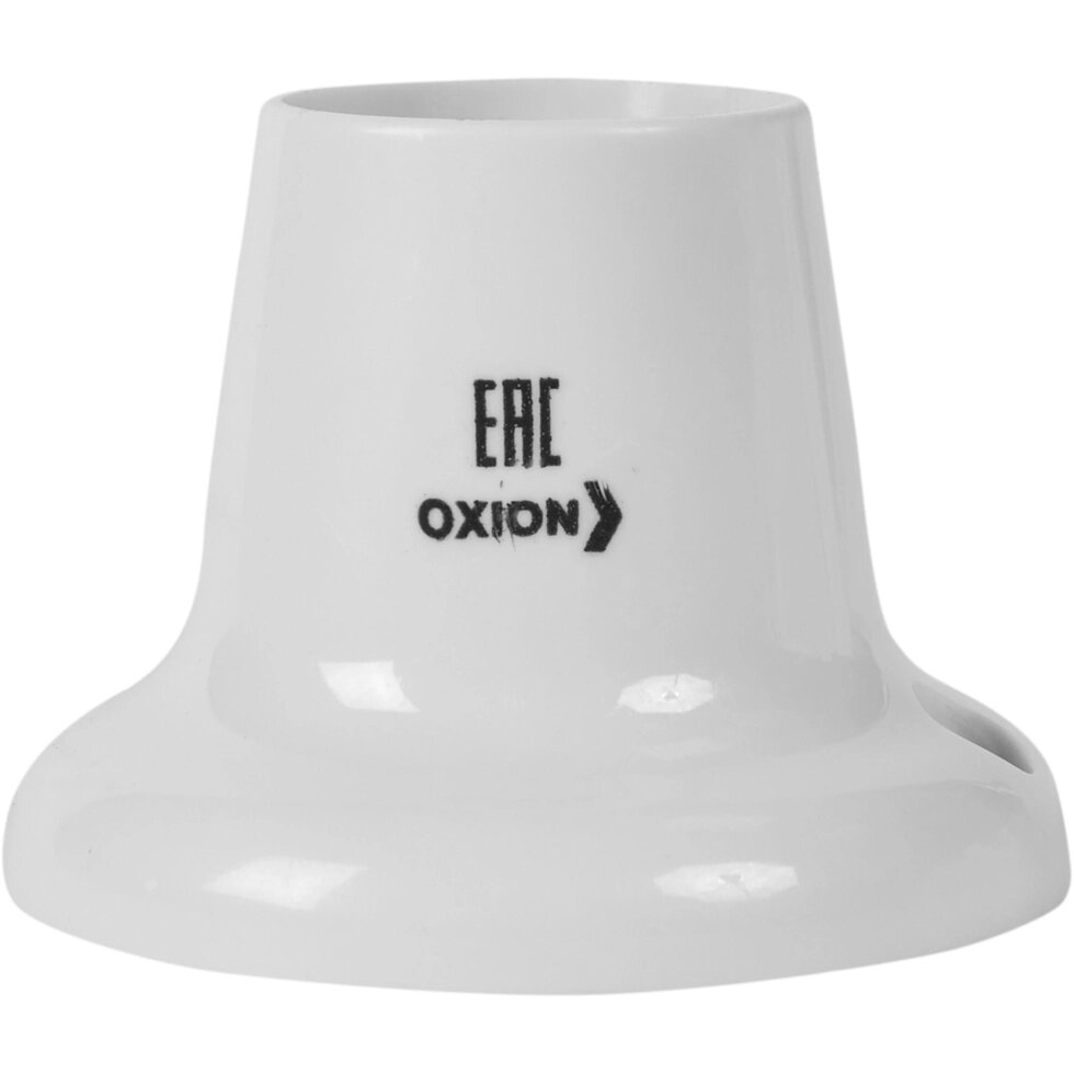 Патрон-стойка пластиковая E27 Oxion прямая цвет белый от компании ИП Фомичев - фото 1