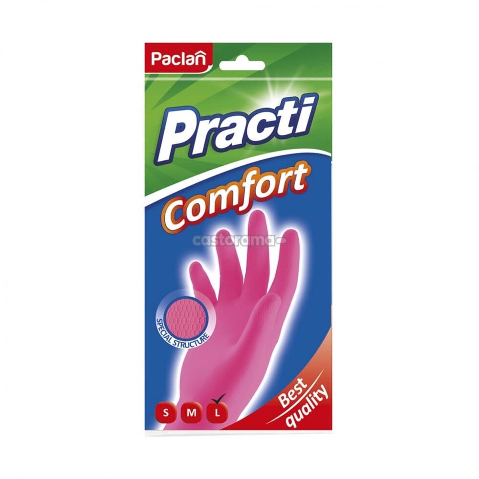 Перчатки Paclan Comfort розовые L 407121 от компании ИП Фомичев - фото 1