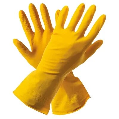 Перчатки резиновые пара размер L 8-8,5 желтые от компании ИП Фомичев - фото 1