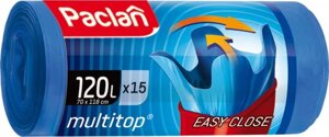 Пакеты MULTI-TOP для мусора 120л 70*112см 15шт 25мкм