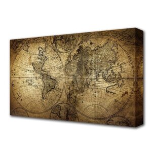 Картина на холсте Карта мира! 60*100см 3674903