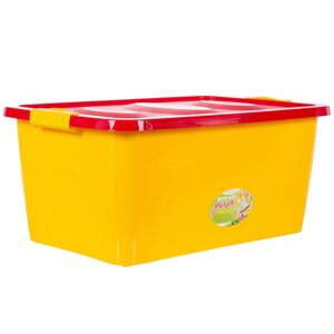 Ящик для игрушек 600x400x280 мм, 44 л, цвет жёлто-красный