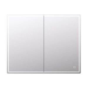 Шкаф зеркальный подвесной Look с подсветкой 100х80 см цвет белый