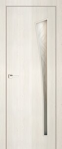 Дверь межкомнатная остекленная финиш-бумага ламинация цвет тернер белый Белеза 80х200 см