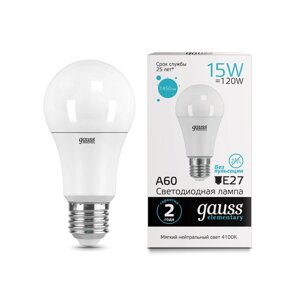 Лампа Gauss LED Elem A60 15W E27 4100K 23225