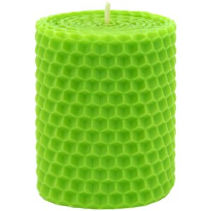 Свеча вощинная цилиндр желто-зеленая 5x6.5 см