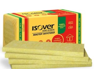 МинПлита ISOVER Acoustic Master-50/600*1000 (мастер акустики) V= 0,24м3, S= 4,8м2