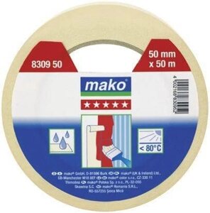 Скотч MAKO малярный 50мх30мм (до 80С) желтый 830930