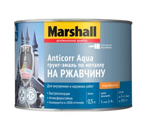 Грунт-эмаль MARSHALL ANTICORR AQUA полуглянцевая белая 2л 5255646