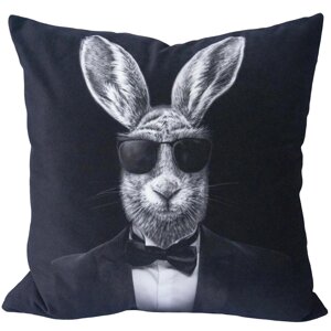 Подушка Кролик 40x40 см цвет черно-белый