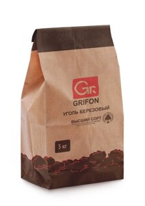 Уголь древесный берёзовый Grifon, 3 кг.