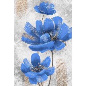 Картина на холсте Синие цветы 40x60 см