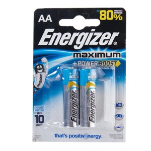 Батарейка алкалиновая Energizer Maximum AA/LR6, 2 шт.