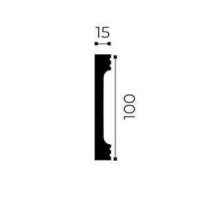 Плинтус напольный квадратный полистирол 0.1x2 м цвет белый