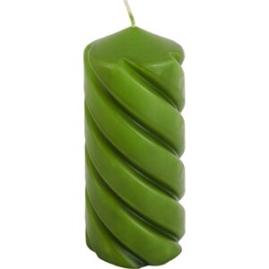 Свеча столбик цвет мох зеленый 20 см