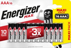 Батарейка алкалиновая Energizer Max AAA, 16 шт.