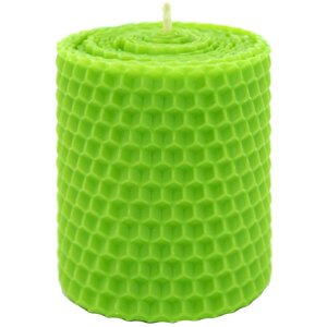 Свеча вощинная цилиндр желто-зеленая 6x6.5 см