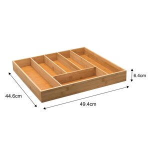 Лоток для столовых приборов 6 отсеков Delinia 44.6x29.4x6.4 см бамбук цвет бежевый