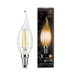 Лампа Gauss LED Filament Свеча на ветру 11W E14 810lm 2700K 104801111
