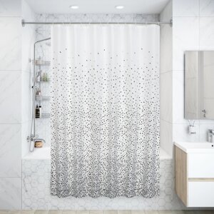 Штора для ванной Bath Plus Charme Red Confetti 180x200 см полиэстер цвет белый/серый