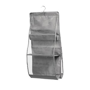 Подвесной модуль для хранения сумок 6 полок 36x19x2 см нетканый материал серый