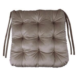 Подушка для стула Бархат 40x36x6 см цвет бежевый